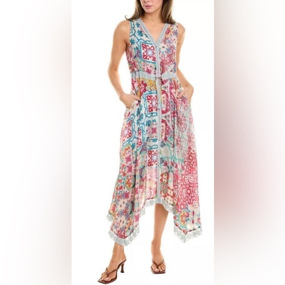 Johnny Was Dress Women’s Small Vanessa Shirtdress Floral Zevele Slip